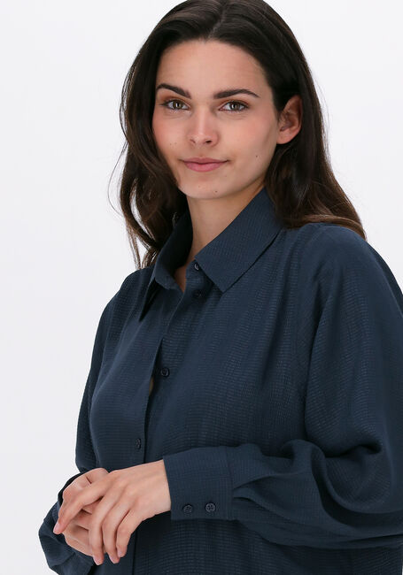 Donkerblauwe JUST FEMALE Midi jurk HELPFUL SHIRT DRESS - large