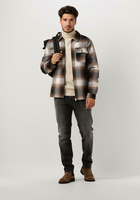 Bruine ANERKJENDT Overshirt AKOSCAR CHECK OVERSHIRT - large