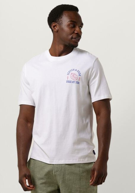 SCOTCH & SODA T-shirt LEFT CHEST ARTWORK T-SHIRT en blanc - large