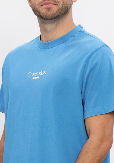 CALVIN KLEIN T-shirt SS 20S ACID WASH GRAPHIC CREWNK Bleu clair - large