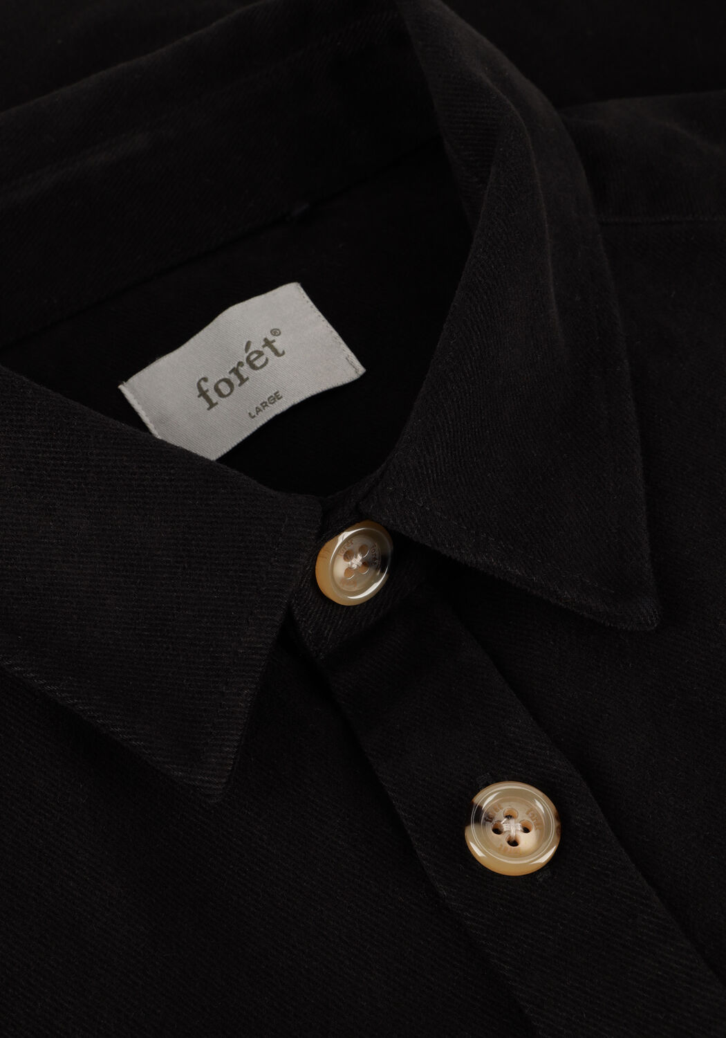 FOR&Eacute;T Surchemise FELLOW TWILL SHIRT en noir - large