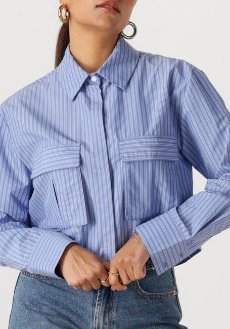 Blauwe WITHBLACK  WBLLEMON LS CROPPED SHIRT - large