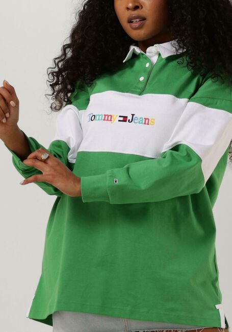 TOMMY JEANS Chandail TJW OLOR SERIF LINEAR RUGBY en vert - large