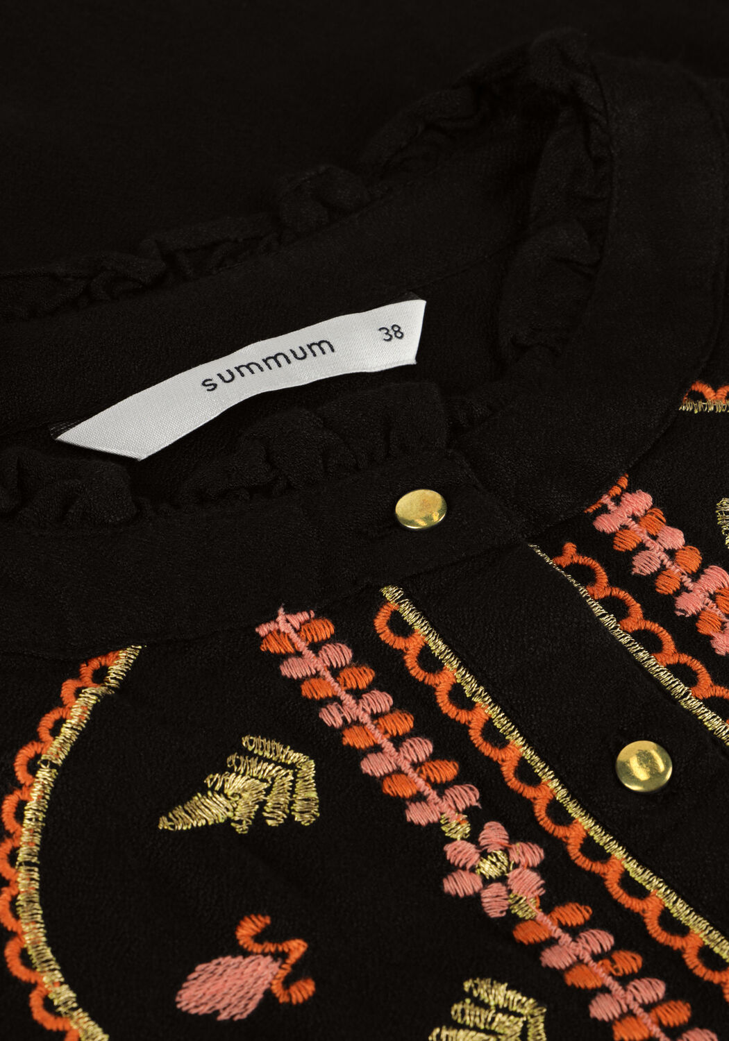 SUMMUM TOP EMBROIDERED CREPE Blouses en noir - large