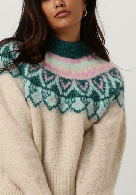 Beige Y.A.S. Trui YASICE LS KNIT PULLOVER - large