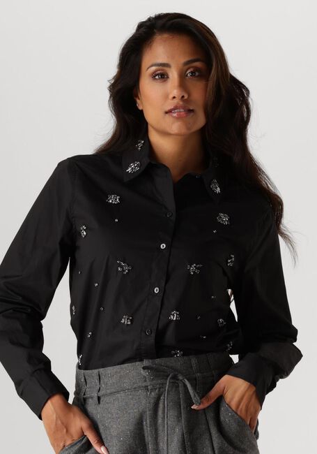 Zwarte SUMMUM  BLOUSE CRISPY POPLIN DIAMANTS - large