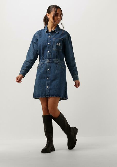 CALVIN KLEIN Mini robe DARTED DENIM SHIRT DRESS en bleu - large