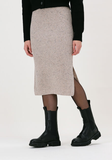 SELECTED WOMEN Jupe midi SLFANNALISA MW MIDI KNIT SKIRT en beige - large