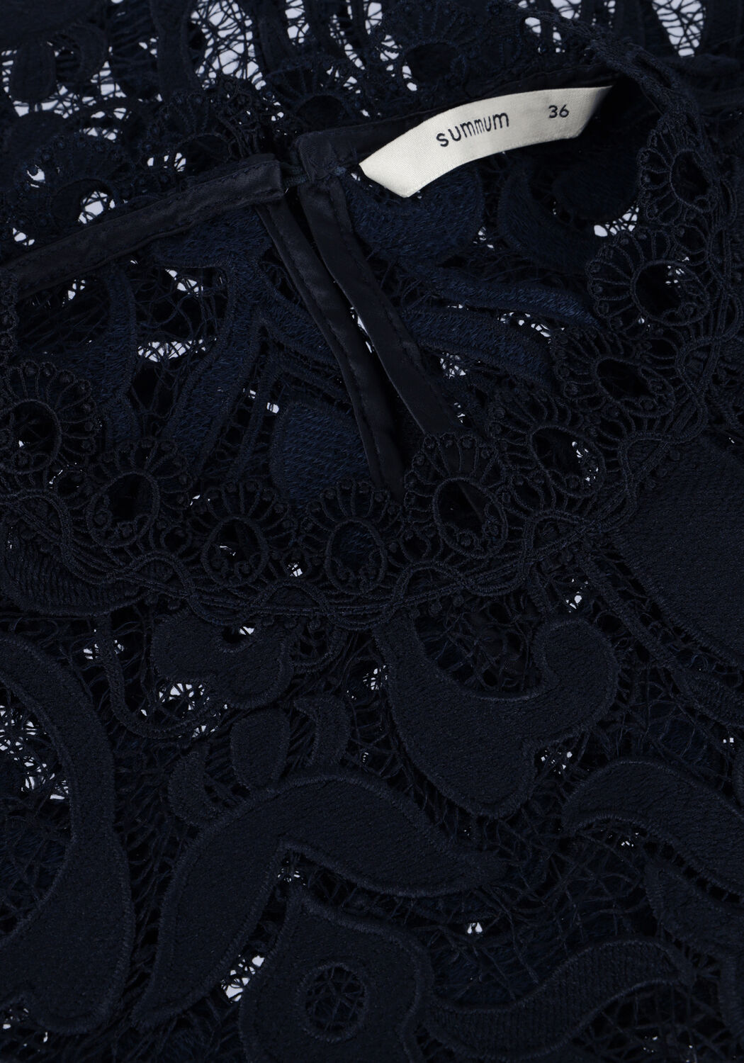 SUMMUM Haut SHORT SLEEVE TOP LACE Bleu fonc&eacute; - large