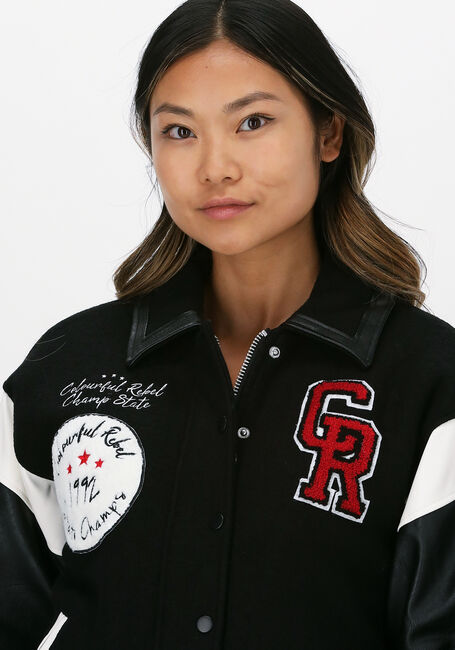 Zwarte COLOURFUL REBEL Jack CHARLEY BASEBALL BOMBER JADCKE - large