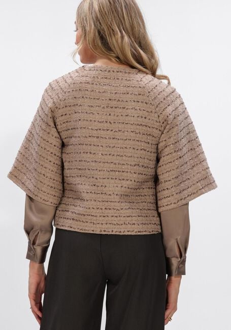 Taupe NEO NOIR Jack ROSELLA BOUCLE MINI JACKET - large