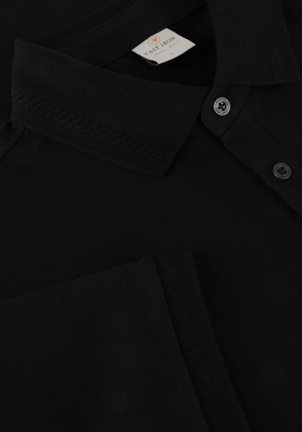 CAST IRON Polo SHORT SLEEVE POLO FINE PIQUE ESSENTIAL en noir - large