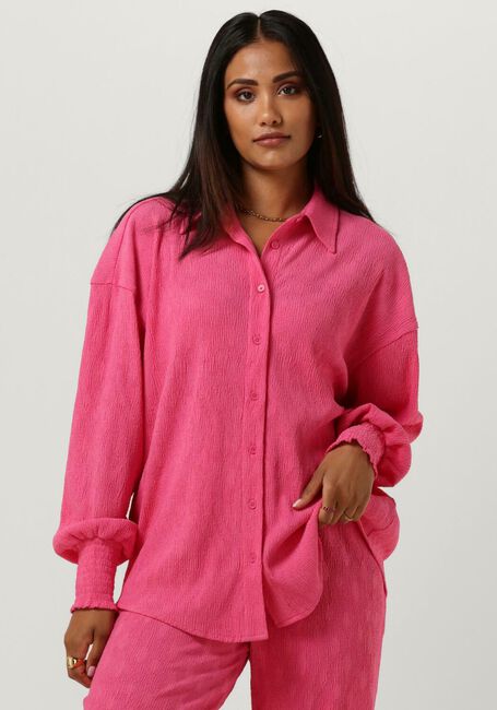 ALIX THE LABEL LADIES WOVEN OVERSIZED PLISSE BLOUSE Blouses Fuchsia - large