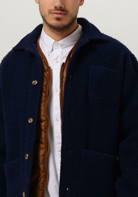 FORÉT Jack STAY WOOL OVERSHIRT Bleu foncé - large