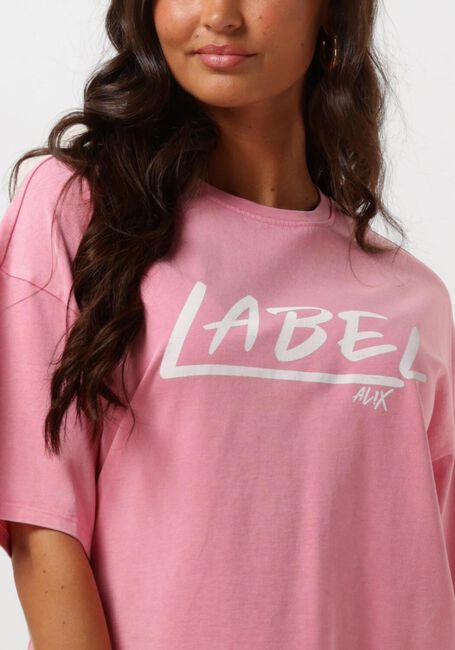 ALIX THE LABEL T-shirt LADIES KNITTED WASHED LABEL T-SHIRT en rose - large