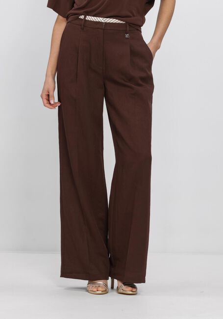 DANTE6 Pantalon large KENILA WIDE LEG PANTS en marron - large