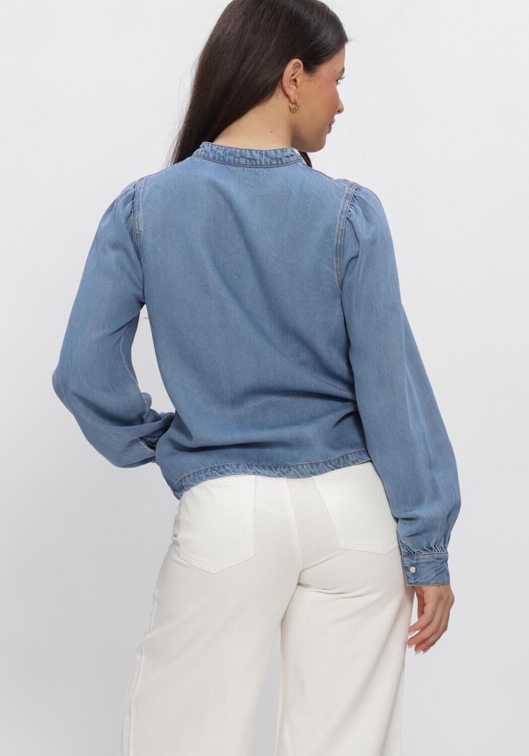 OBJECT OBJFRAME V-NECK RE DENIM TOP Hauts & T-shirts en bleu - large