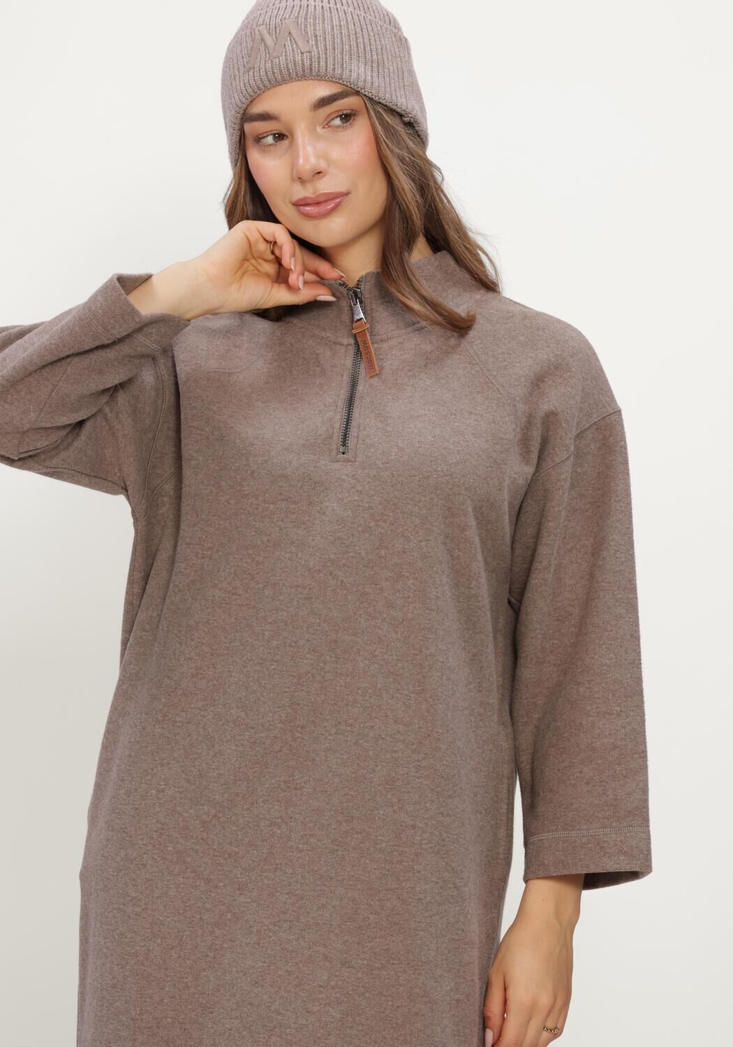 Taupe MOSCOW Mini jurk 78-06-INFLUENCE-2 - large