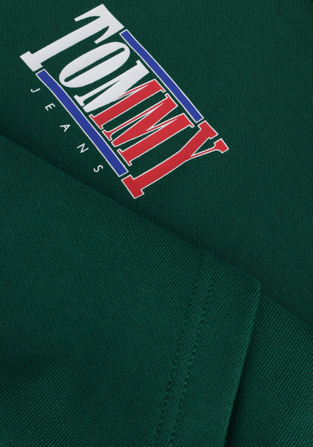 Donkergroene TOMMY JEANS Sweater TJM REG ESSENTIAL GRAPHIC HOODIE - large