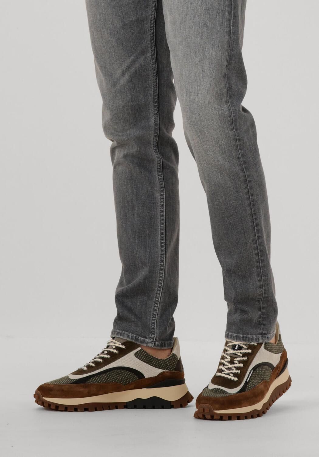 FLORIS VAN BOMMEL Baskets basses SFM-10156 DE GROMMER en marron - large