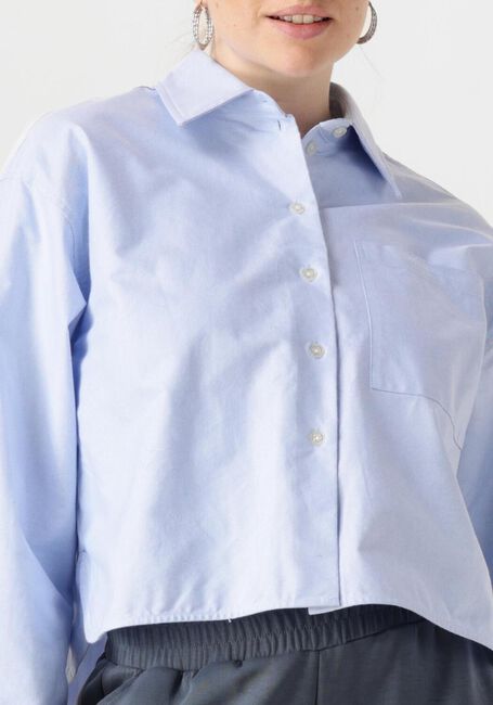 Lichtblauwe SECOND FEMALE  BAULO CROPPED SHIRT - large