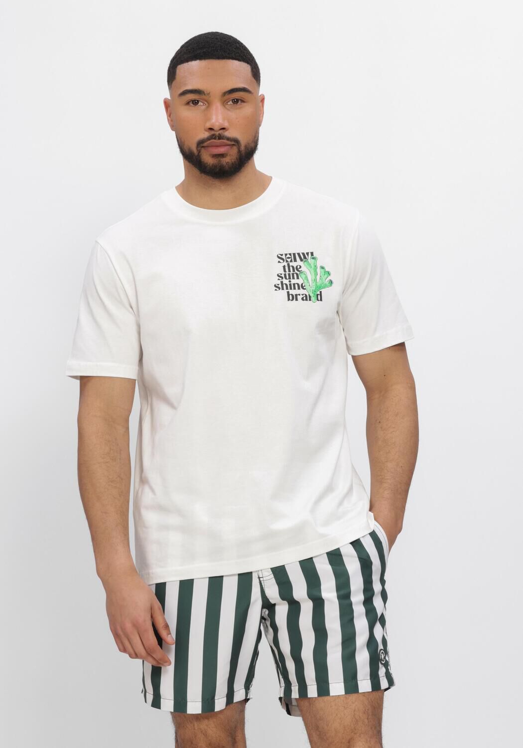 SHIWI LIAM REGULAR FIT PAINTED CORAL T-SHIRT Polos & T-Shirts en blanc - large