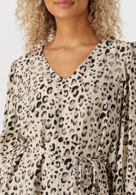 MSCH COPENHAGEN Robe midi MSCHALYONA VLORA 3 4 DRESS AOP en beige - large