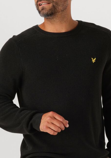Zwarte LYLE & SCOTT Trui ENGINEERED RIB CREW NECK - large