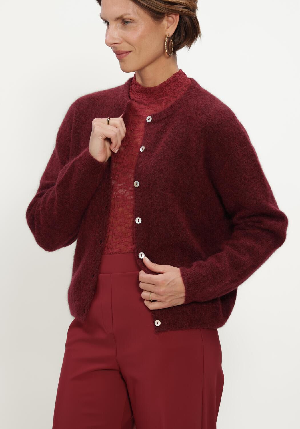 STUDIO ANNELOES Gilet Bibi cardigan Bordeaux - large