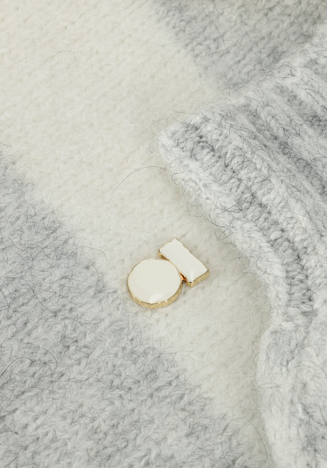 10DAYS Pull STRIPED POLO SWEATER KNIT &Eacute;cru - large