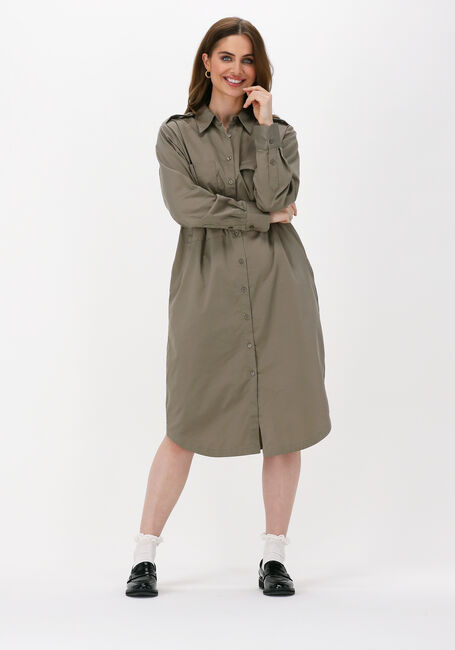 LEVETE ROOM Robe midi ISLA SOLID 44 DRESS Kaki - large