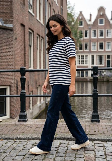 SUMMUM T-shirt SHORT SLEEVE TOP CLASSIC COTTON TEE en bleu - large