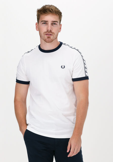 FRED PERRY T-shirt TAPED RINGER T-SHIRT Blanc - large