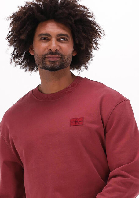 CALVIN KLEIN Chandail SHRUNKEN BADGE CREW NECK en rouge - large