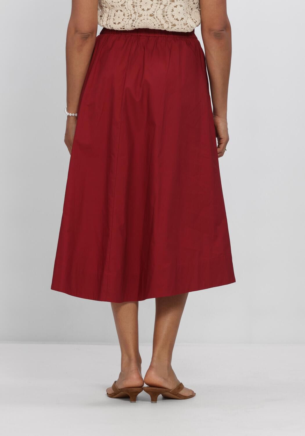 MSCH COPENHAGEN Jupe midi MSCHLENNA SKIRT en rouge - large