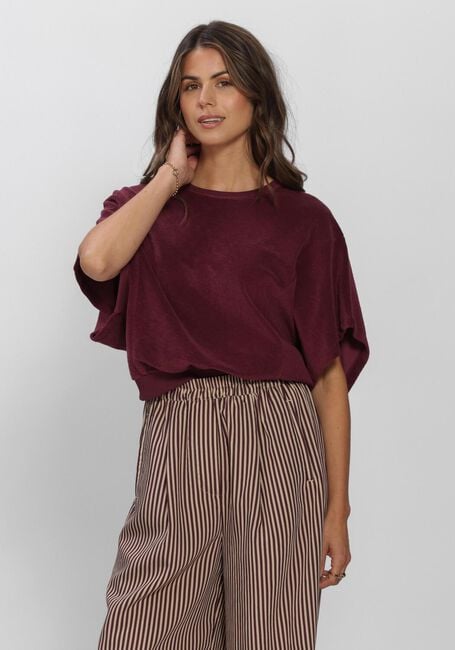 BY-BAR T-shirt NUKI SLUB TOP Bordeaux - large
