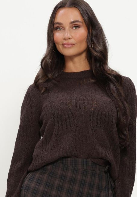Bruine OBJECT Trui OBJARONA L/S RE KNIT PULLOVER - large