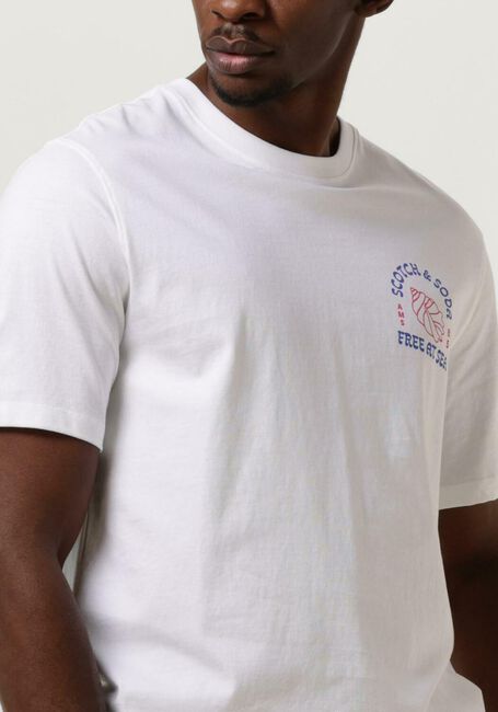 Witte SCOTCH & SODA T-shirt LEFT CHEST ARTWORK T-SHIRT - large