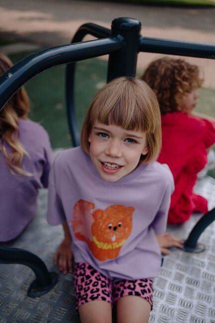 DAILY BRAT T-shirt WAFFLES T-SHIRT en violet - large