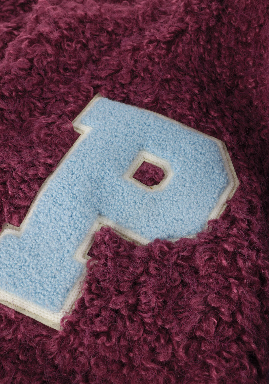 POM AMSTERDAM Gilet GILET - TEDDY BASEBALL PLUM Bordeaux - large