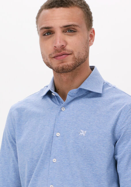 Lichtblauwe VANGUARD Casual overhemd LONG SLEEVE SHIRT CF PIQUE MELANGE SOFT - large