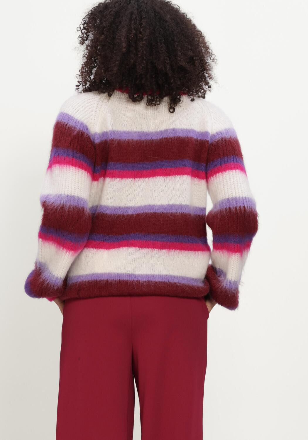 Multi POM AMSTERDAM Trui FAYE STRIPED RED - large