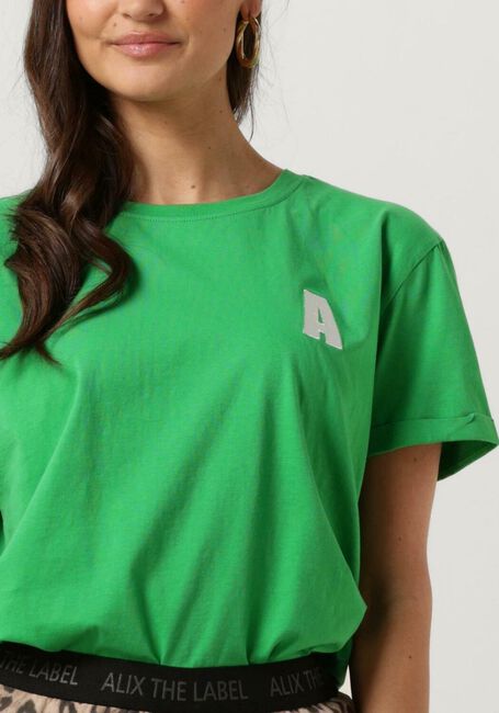 ALIX THE LABEL T-shirt LADIES KNITTED EMBROIDERED A T-SHIRT en vert - large