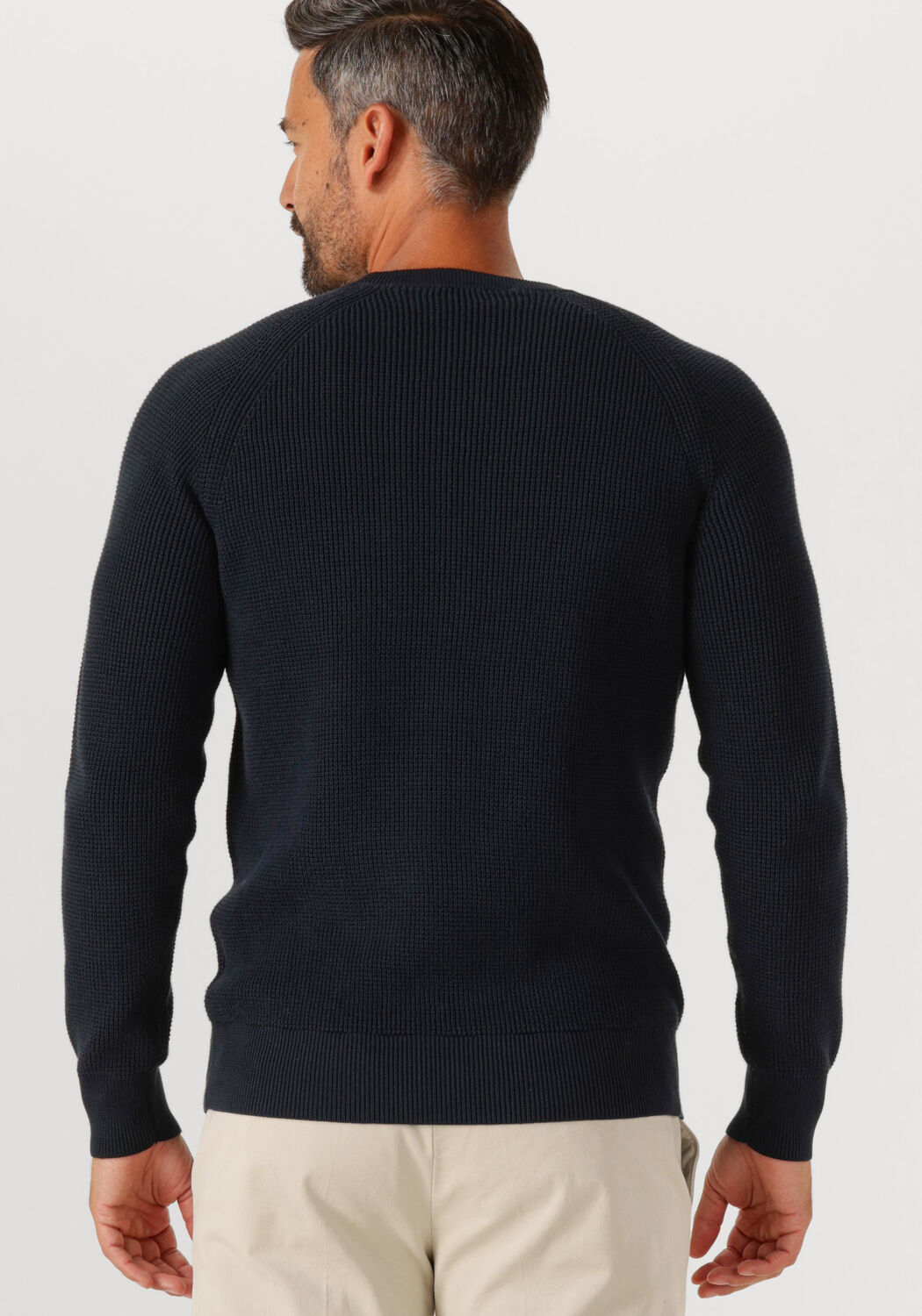 Donkerblauwe GENTILUOMO Trui ROUND LS RAGLAN - large