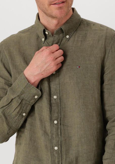 Groene TOMMY HILFIGER Casual overhemd PIGMENT DYED LI SOLID RF SHIRT - large