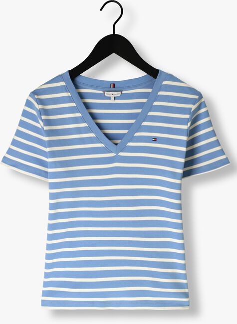 TOMMY HILFIGER T-shirt NEW SLIM CODY V-NECK SS Bleu clair - large