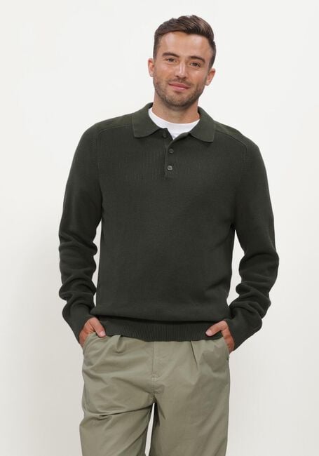 JC RAGS Pull POLO LONG SLEEVE EWALD Vert fonc&eacute; - large