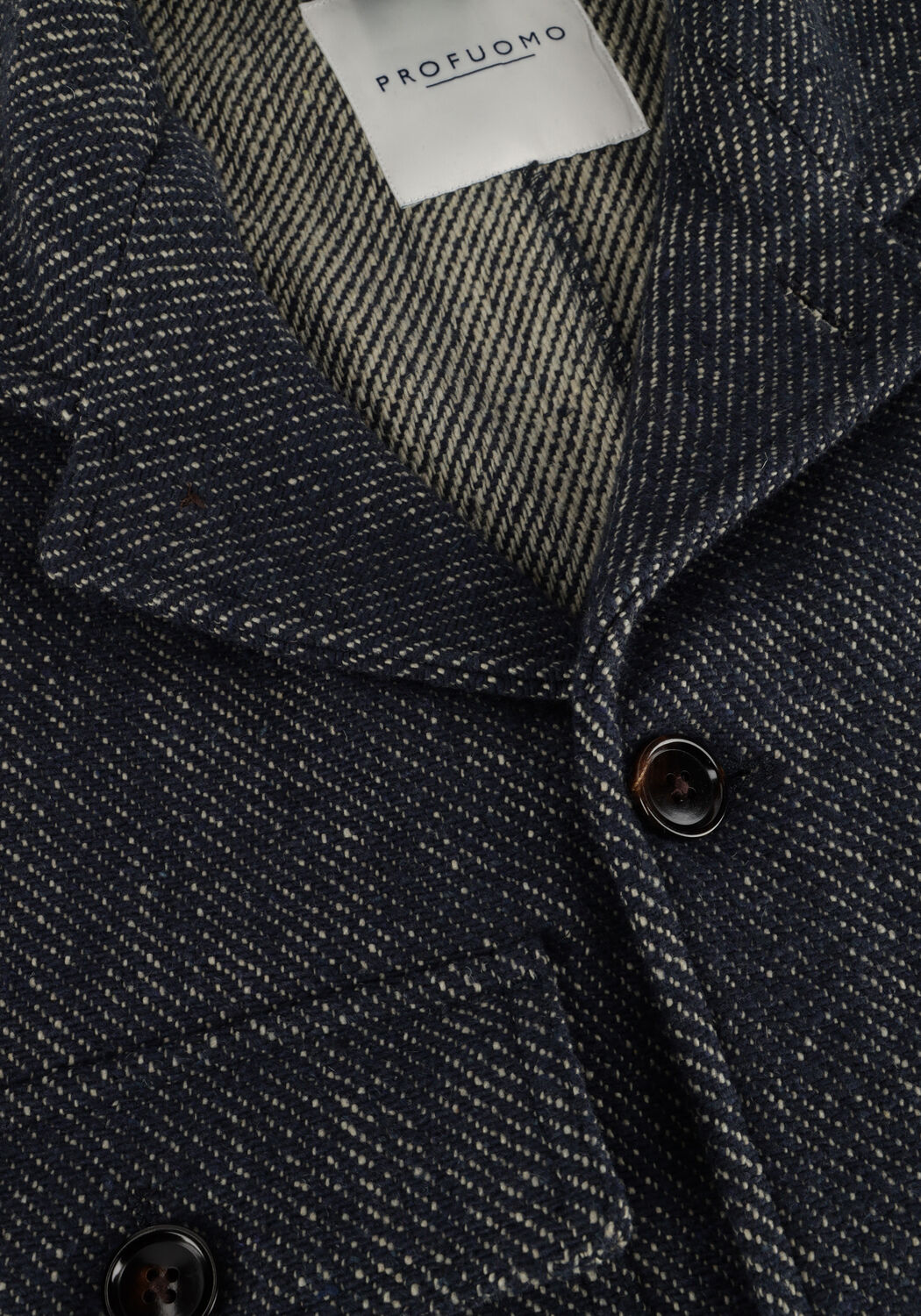 PROFUOMO Surchemise OVERSHIRT TWILL N Bleu fonc&eacute; - large