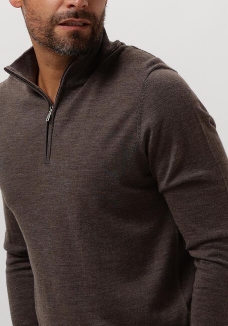 PROFUOMO Pull PULLOVER HALF ZIP en taupe - large