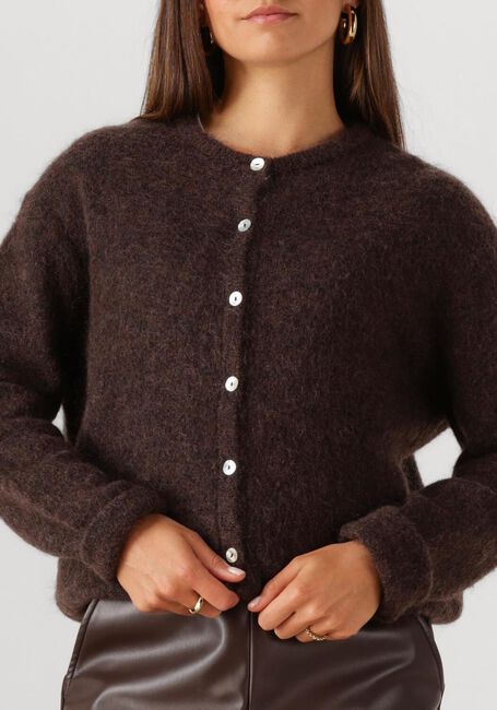 Bruine STUDIO ANNELOES Trui BIBI MOHAIR CARDIGAN - large